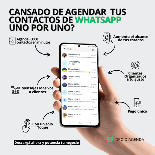 Agendá todos tus contactos de WhatsApp en 10 minutos con DROID AGENDA®