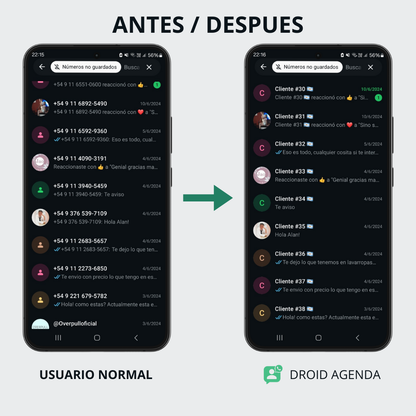 Agendá todos tus contactos de WhatsApp en 10 minutos con DROID AGENDA®